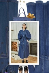 long denim trench coat 