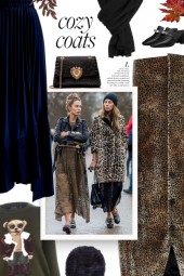 Leopard-print velvet coat 