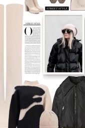 GANNI black puffer coat 