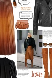 street style - GIVENCHY pleated leather skirt 