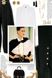 vintage style - white, black and gold