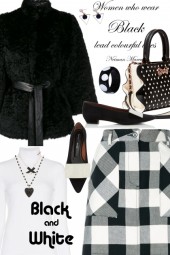 Black and White Check Skirt