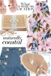 Tropical Pink and Blue Top