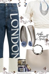 London- Cream and Blue