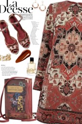 Tapestry Rusty Red Dress