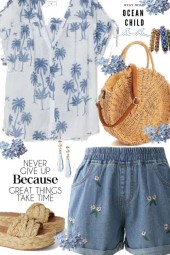 H&amp;M Palm Tree Blouse