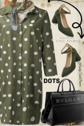 Olive Green Polka Dot Dress