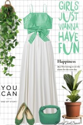 Green and White Gingham 