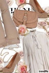 Elegant outfit in beige