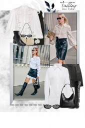 A/W 2023 Trend - socks, leather, white shirt