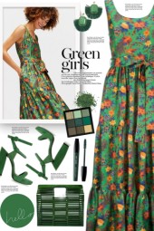 Green Print Maxi Dress!