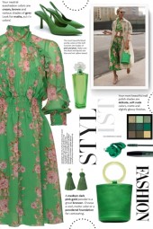 Get The Look Green Print Dress!