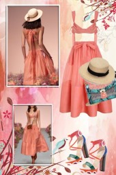 Aprikosfarget kjole 15
