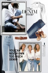 Jeans og hvit skjorte 