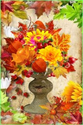 Høstbukett i vase