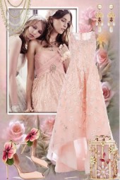 Rosa kjole med blonder 23