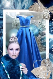 Blå sid kjole 5666