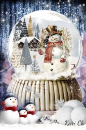 Julekort med snømann 16-12