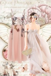 Rosa kjole med sommerfugler 22-2