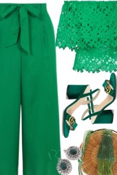 Elegant green set for going out to town