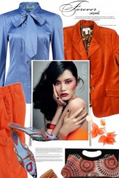 Burnt Orange &amp; Periwinkle Blue