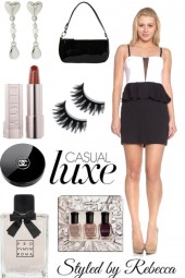 Black And White Casual Luxe Party Dress