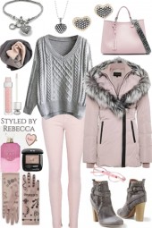 Grey &amp; Pink Winter Set