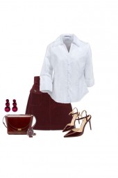 Burgundy &amp; White Spring Outfit