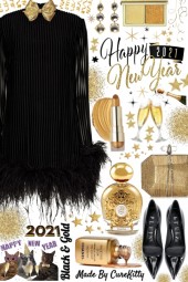 Happy New Year 2021 in Black and Gold!