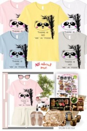 Hungry Panda Tshirt Casual Set