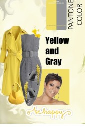 Be Happy--Yellow and Gray