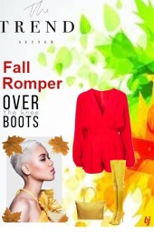 Fall Romper--Over the Knee Boots