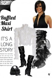 Ruffled Maxi Skirt
