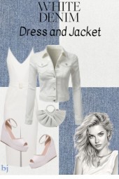 White Denim Dress and Jacket