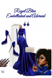 Royal Blue Embelllished and Adorned