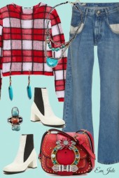 Denim, Red &amp; Turquoise