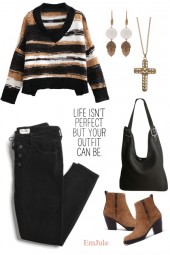 Outfit in Black, Brown and White