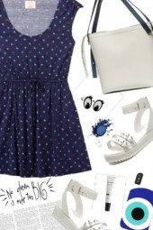 Get The Look. Navy blue dots