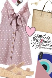 OOTD Pink Polka dot Dress