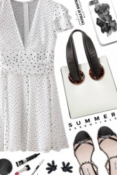 OOTD White polka dot dress