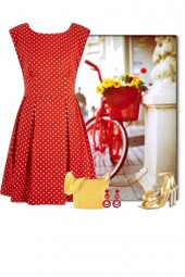 Summer Red &amp; Yellow Polka Dots