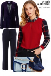 ootd: red and navy