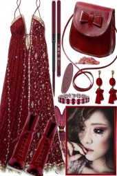 GLITTER AND DARK RED