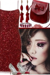 GLITTER   AND DARK RED