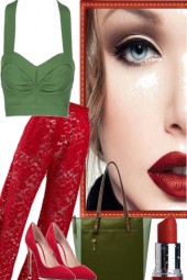 GREEN TOP RED LIPS
