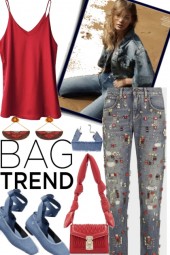 JEANS WITH RED,,  ,