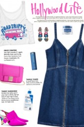 How to wear a Denim Front Zipper Mini Dress!