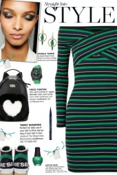 How to wear a Ribbed Striped Off Shoulder Dress!
