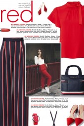 How to wear a Pleated Striped Cropped Trousers!