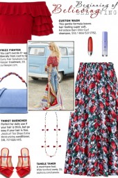 How to wear an A-Line Floral Midi Skirt!